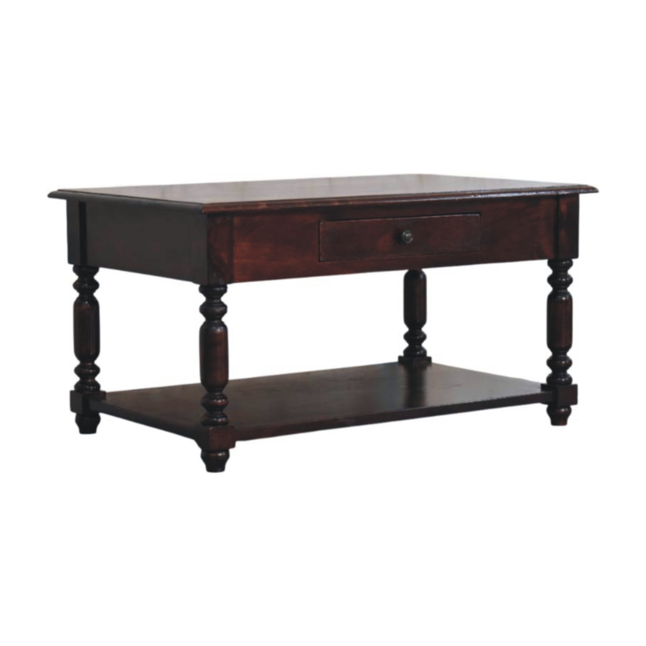 Brown Storage Console Table - Nora Lane Home furniture - Solid wood, Walnut finish - 37.4 x 25.59 x 21.65 in