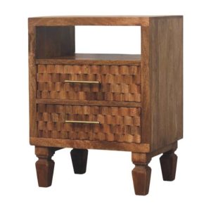 Brown Storage Nightstand - Nora Lane Home furniture - Solid wood - 17.7 x 21.7 x 21.7 in
