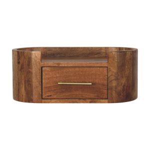 Brown Storage Nightstand - Nora Lane Home furniture - Solid wood - 23.62 x 13.78 x 11.81 in