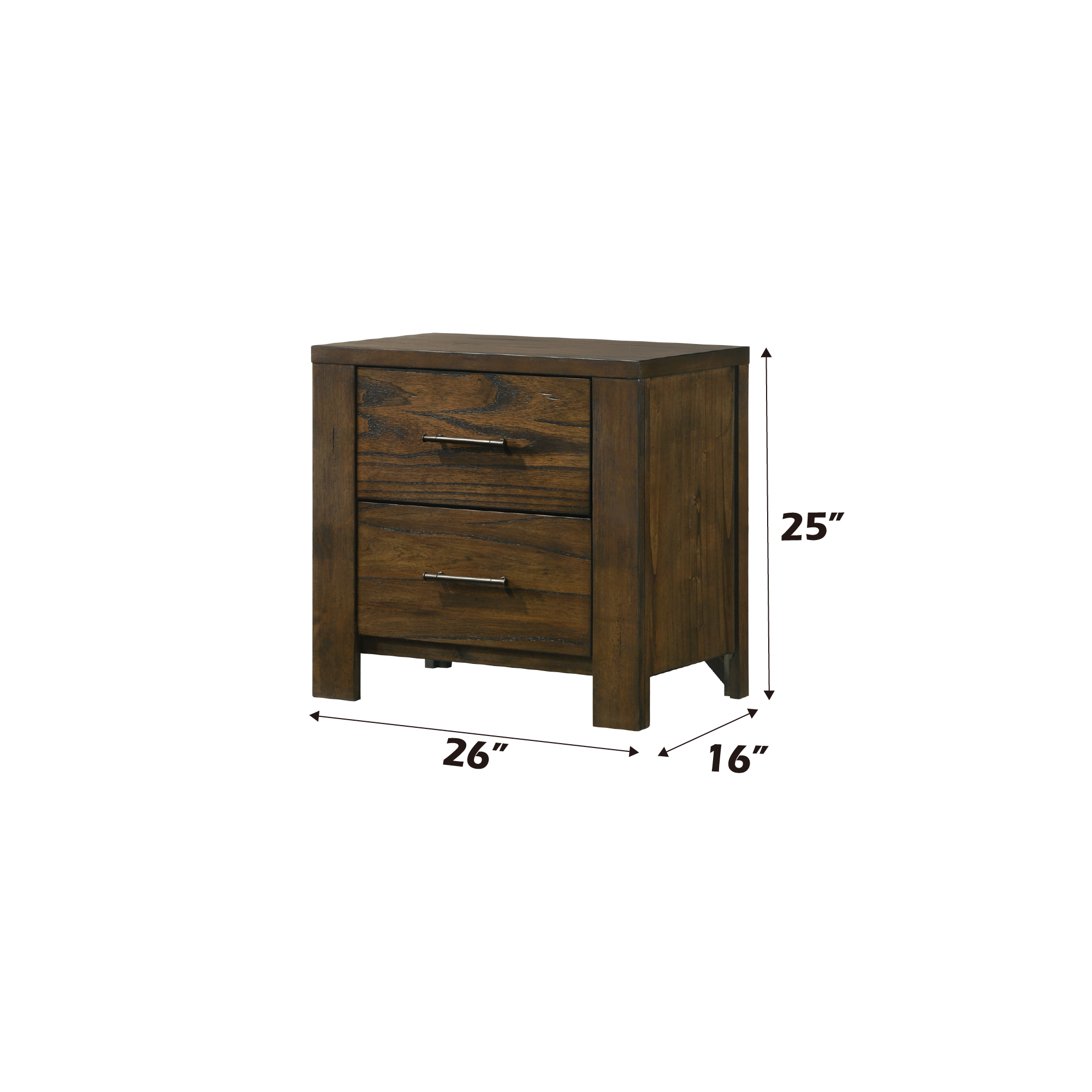 Natural Wood Synthetic Wood Storage Nightstand - Nora Lane Home furniture - 29 x 18 x 28 in