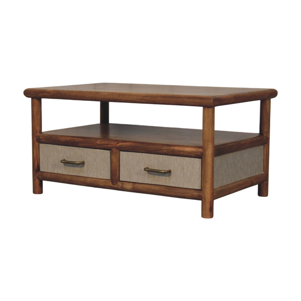 Rattan Solid Wood Coffee Table - Nora Lane Home furniture - Solid wood, Rattan detail - 39 x 26 x 22 in