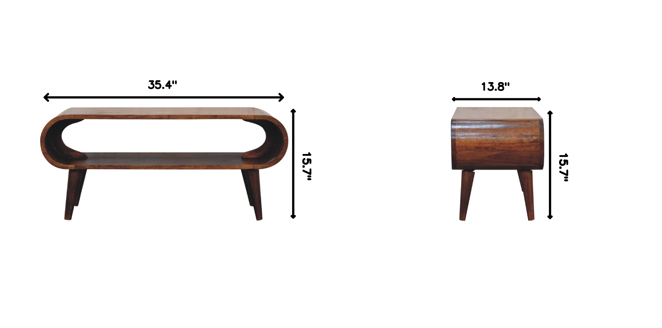 Brown Storage Coffee Table - Nora Lane Home furniture - Solid wood - 17.72 x 39.37 x 11.81 in