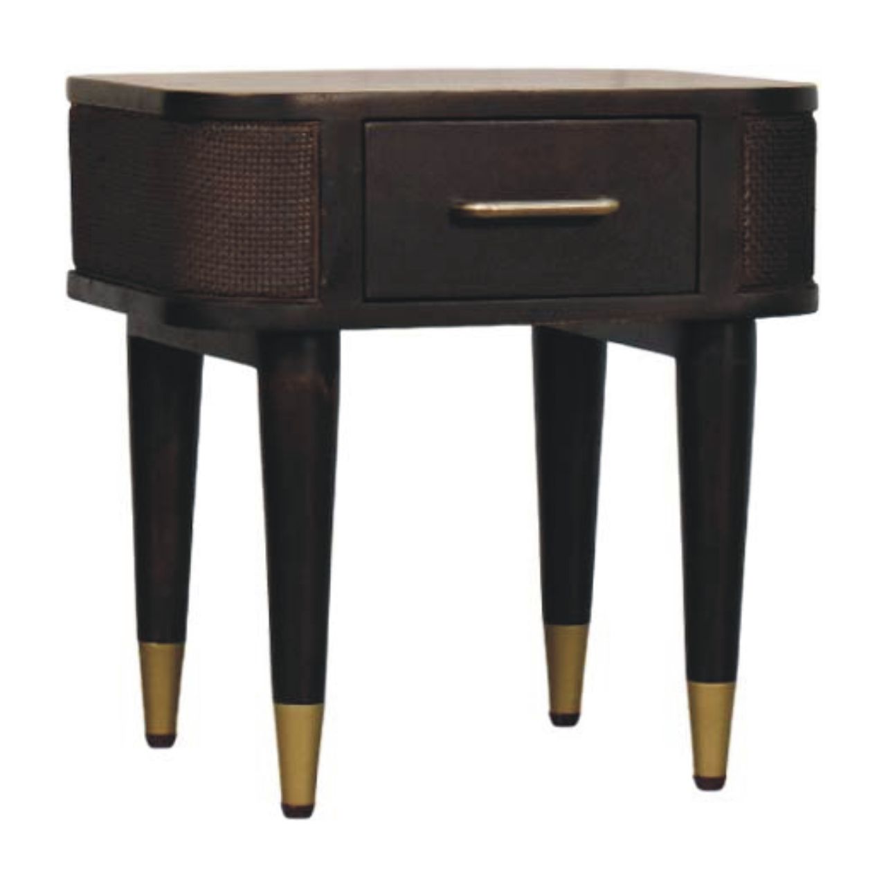 Brown Storage Nightstand - Nora Lane Home furniture - Solid wood - 17.7 x 25.6 x 13.8 in