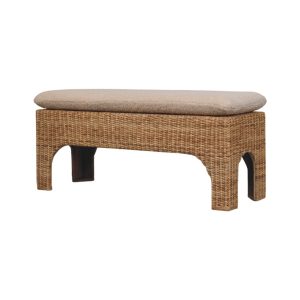 Rattan Storage Bench - Nora Lane Home furniture - Solid wood, Rattan detail - 47.24 x 17.72 x 22.83 in