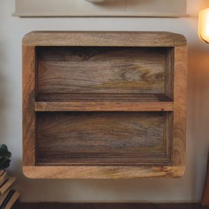 Brown Storage Nightstand - Nora Lane Home furniture - Solid wood - 21.65 x 16.54 x 19.69 in