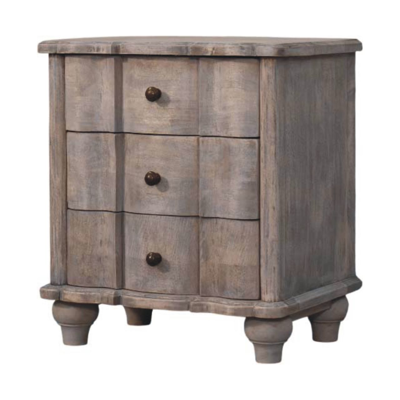 Gray Solid Wood Storage Nightstand - Nora Lane Home furniture - Solid wood - 19.7 x 25.6 x 24.8 in