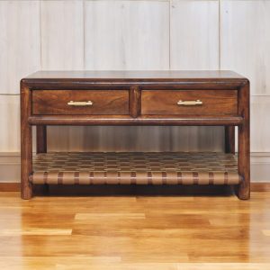 Brown Storage Console Table - Nora Lane Home furniture - Solid wood, Metal accent - 37.4 x 25.59 x 21.65 in