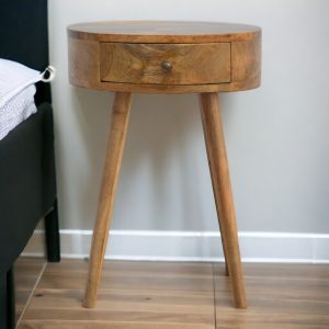 Natural Wood Storage Nightstand - Nora Lane Home furniture - Solid wood - 17.72 x 17.72 x 7.87 in