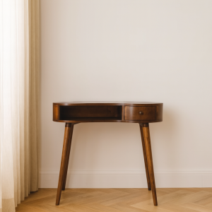 Brown Round Storage Cabinet - Nora Lane Home furniture - Solid wood, Metal accent - 17.72 x 39.37 x 13.78 in