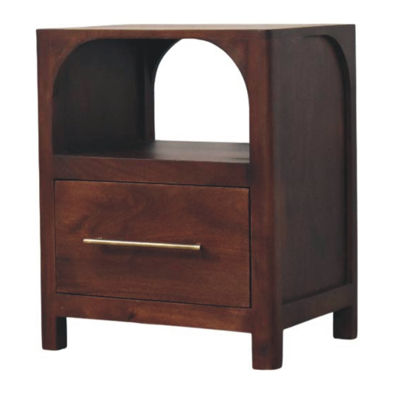 Brown Storage Nightstand - Nora Lane Home furniture - Solid wood - 17.72 x 21.65 x 25.59 in