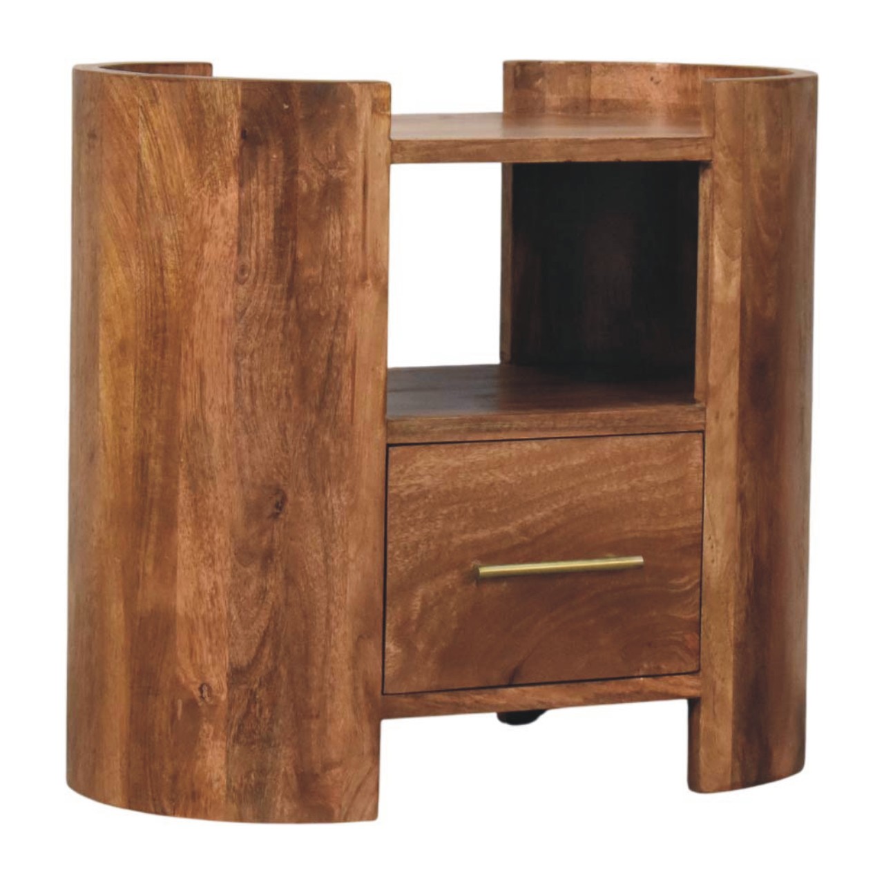Brown Storage Nightstand - Nora Lane Home furniture - Solid wood - 25.59 x 15.75 x 23.62 in