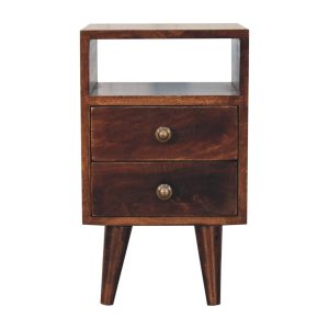 Walnut Storage Nightstand - Nora Lane Home furniture - Solid wood, Walnut finish - 15.75 x 15.75 x 17.72 in