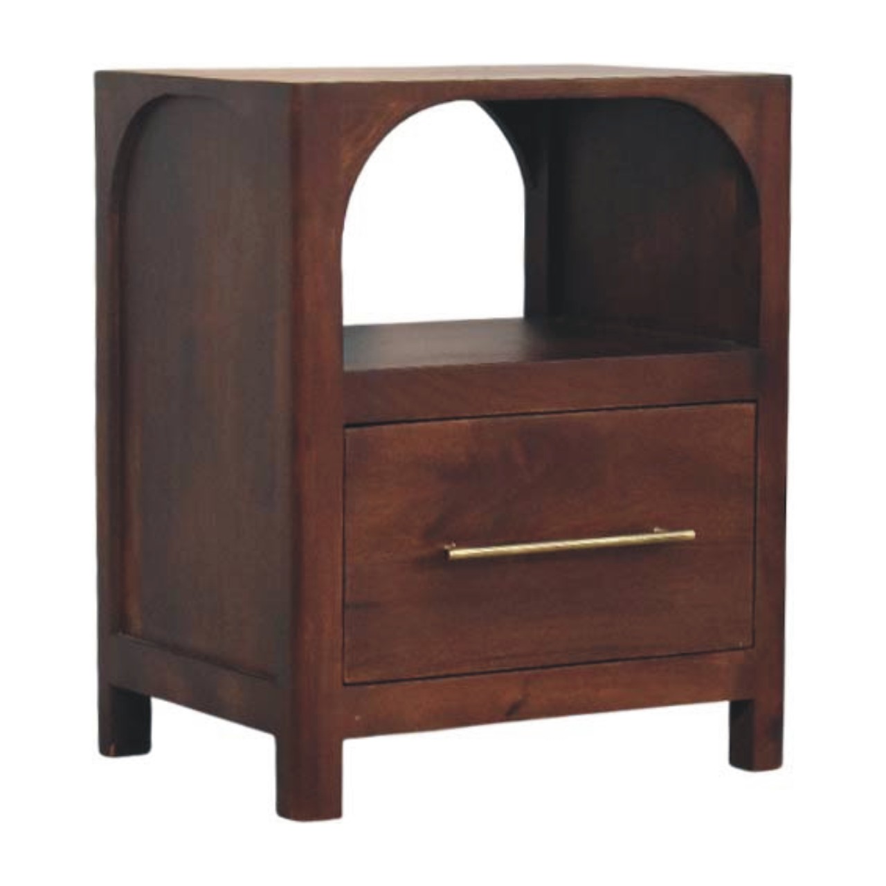 Brown Storage Nightstand - Nora Lane Home furniture - Solid wood - 17.72 x 21.65 x 25.59 in