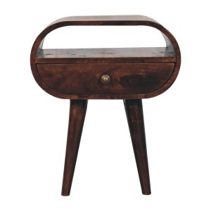 Walnut Storage Nightstand - Nora Lane Home furniture - Solid wood, Walnut finish - 17.72 x 21.65 x 12.99 in