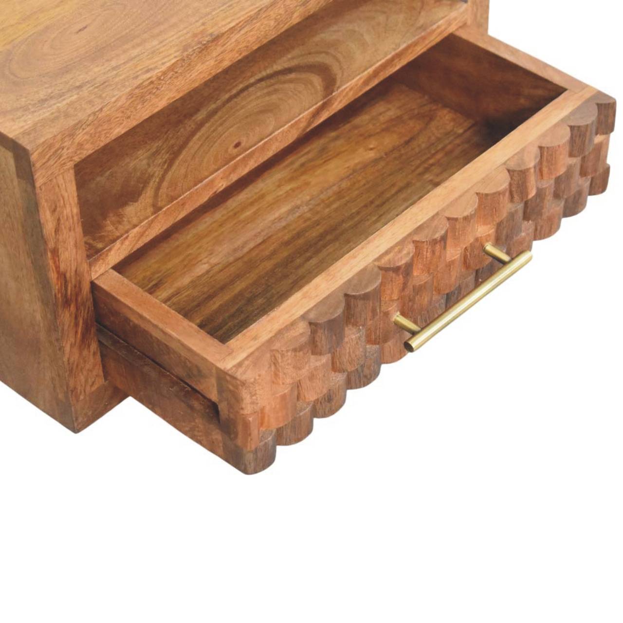 Brown Storage Floating Nightstand - Nora Lane Home furniture - Solid wood - 16.5 x 21.7 x 13.8 in
