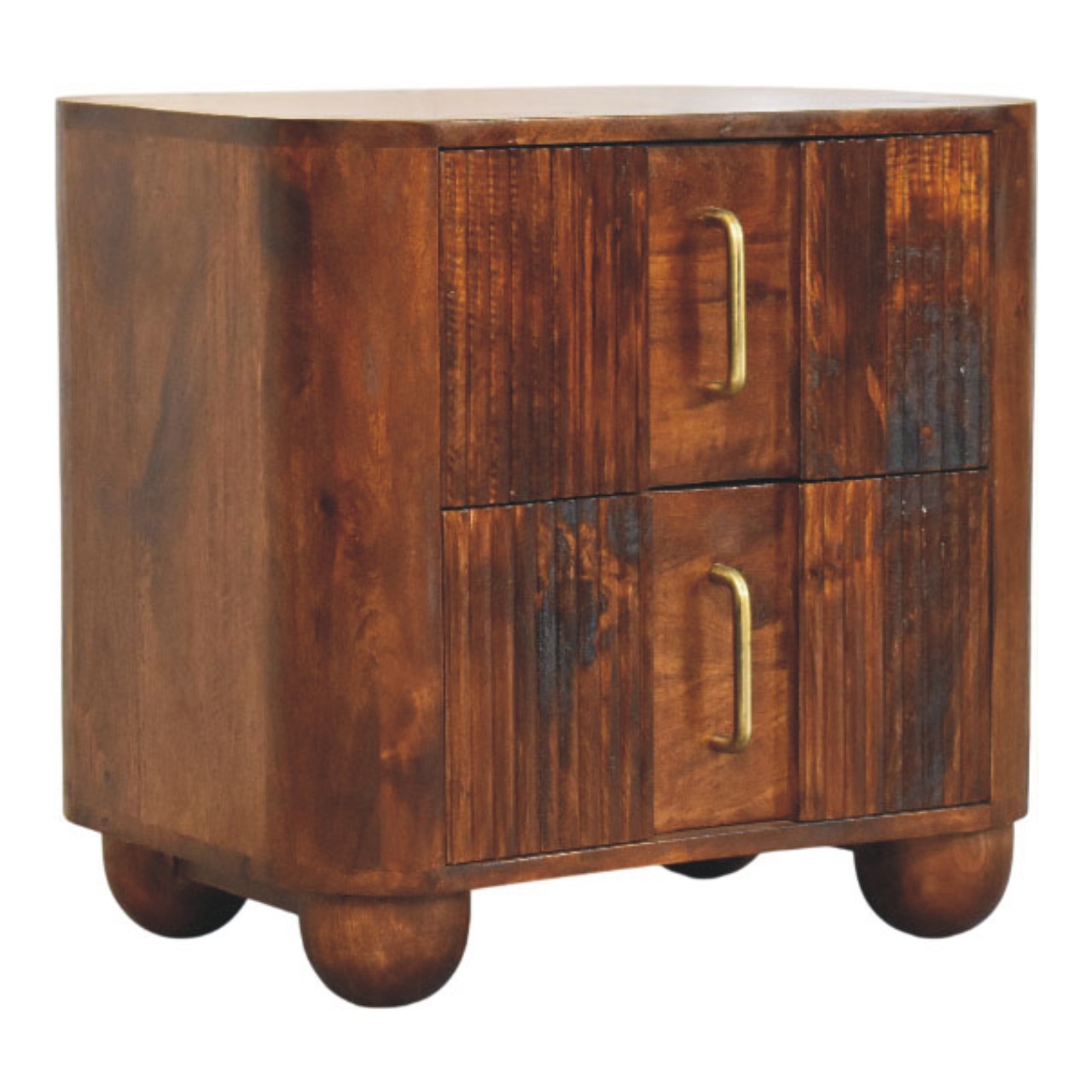 Brown Storage Nightstand - Nora Lane Home furniture - Solid wood - 25.59 x 19.69 x 21.65 in