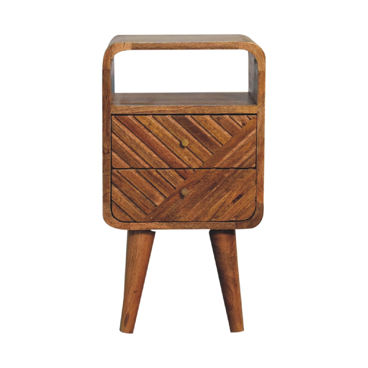 Brown Storage Nightstand - Nora Lane Home furniture - Solid wood - 15.75 x 15.75 x 17.72 in