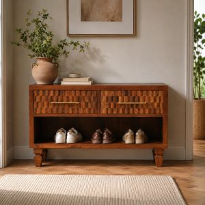 Brown Storage Bench - Nora Lane Home furniture - Solid wood - 38.19 x 17.72 x 19.69 in