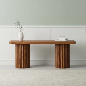 Brown Textured Storage Bench - Nora Lane Home furniture - Solid wood - 47.24 x 17.72 x 15.75 in