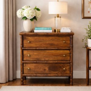 Brown Storage Cabinet - Nora Lane Home furniture - Solid wood - 33.46 x 18.11 x 35.43 in
