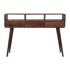 Brown Storage Console Table - Nora Lane Home furniture - Solid wood - 55.12 x 19.69 x 19.69 in