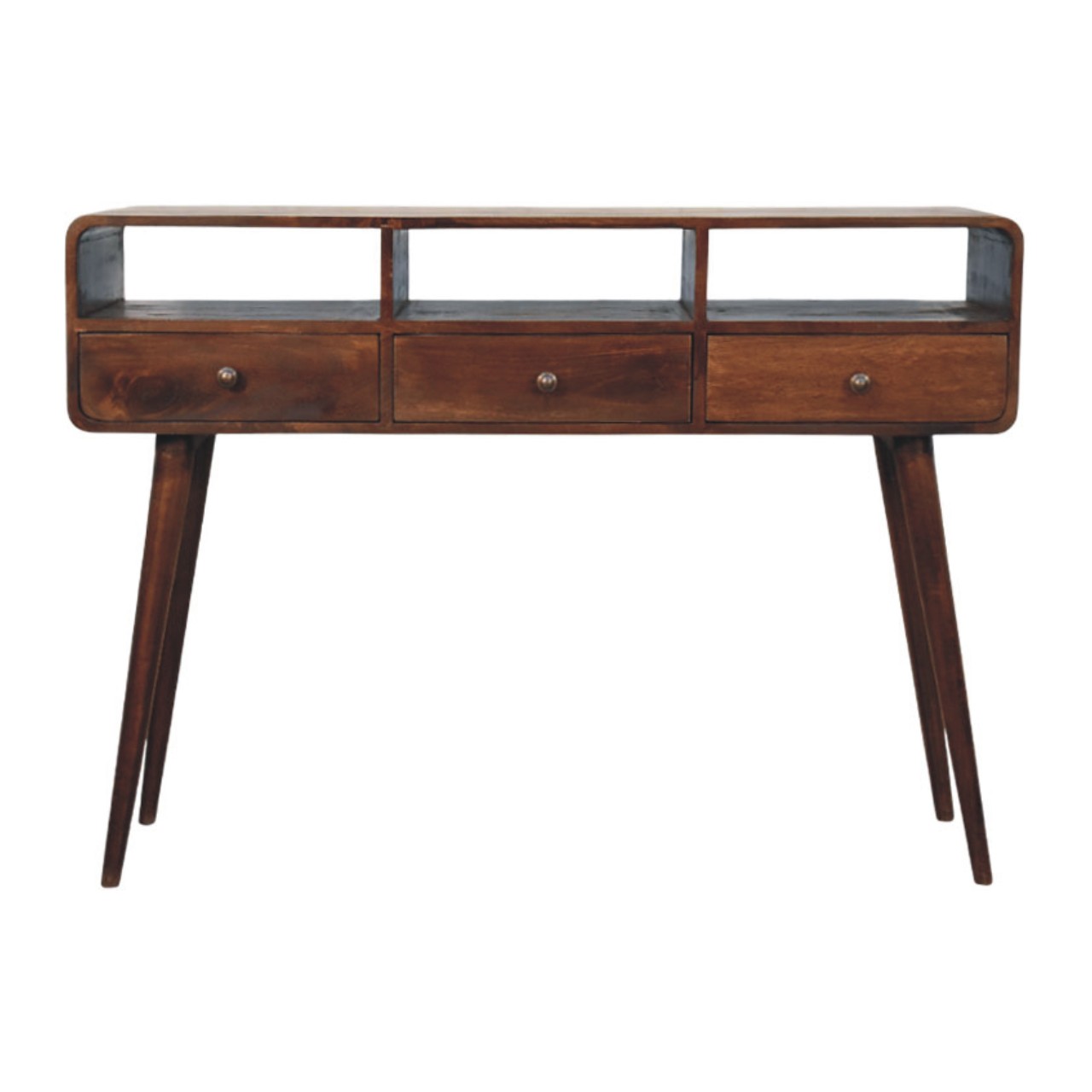 Brown Storage Console Table - Nora Lane Home furniture - Solid wood - 55.12 x 19.69 x 19.69 in