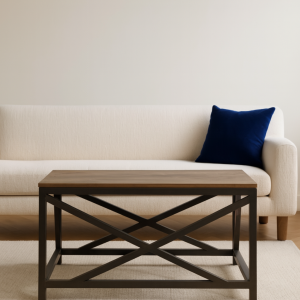 Black Coffee Table - Nora Lane Home furniture - Metal accent - 46.06 x 26.38 x 20.47 in