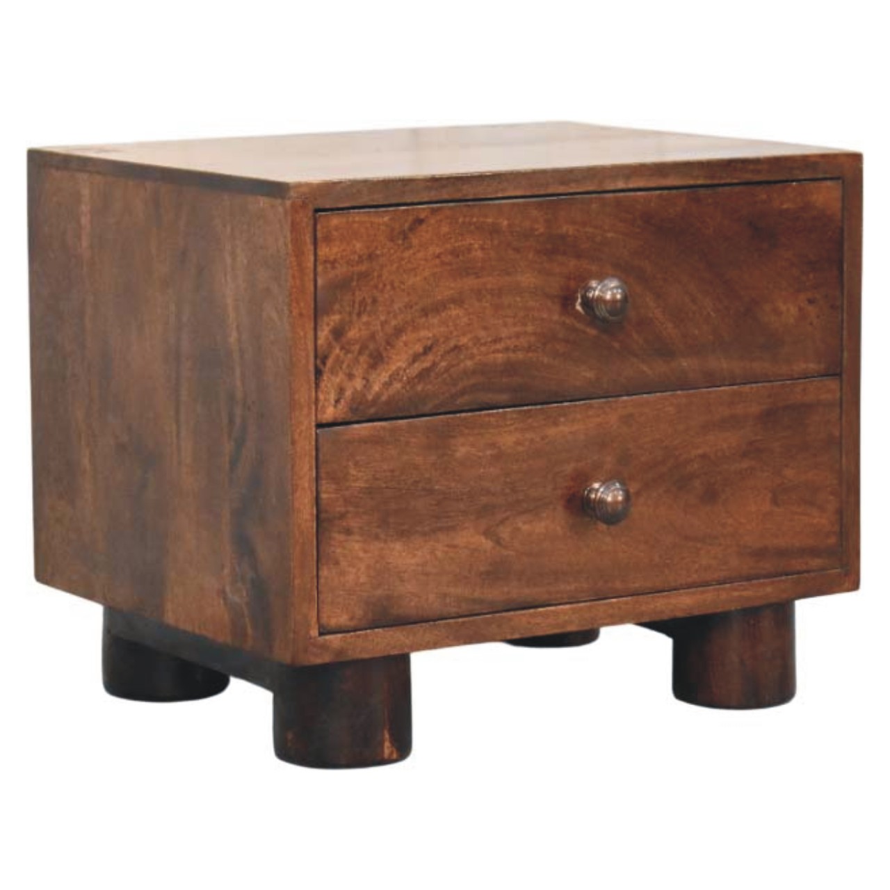 Walnut Storage Nightstand - Nora Lane Home furniture - Solid wood, Walnut finish - 21.65 x 17.72 x 15.75 in