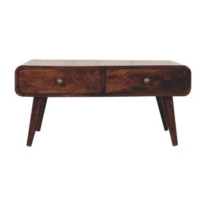 Walnut Storage Coffee Table - Nora Lane Home furniture - Solid wood, Walnut finish - 25.59 x 37.4 x 13.78 in