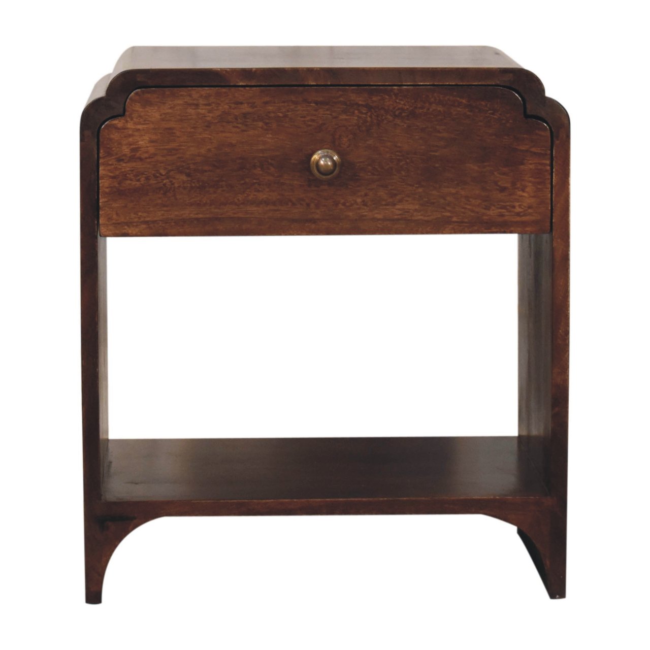 Walnut Storage Nightstand - Nora Lane Home furniture - Solid wood, Walnut finish - 17.72 x 21.65 x 23.62 in