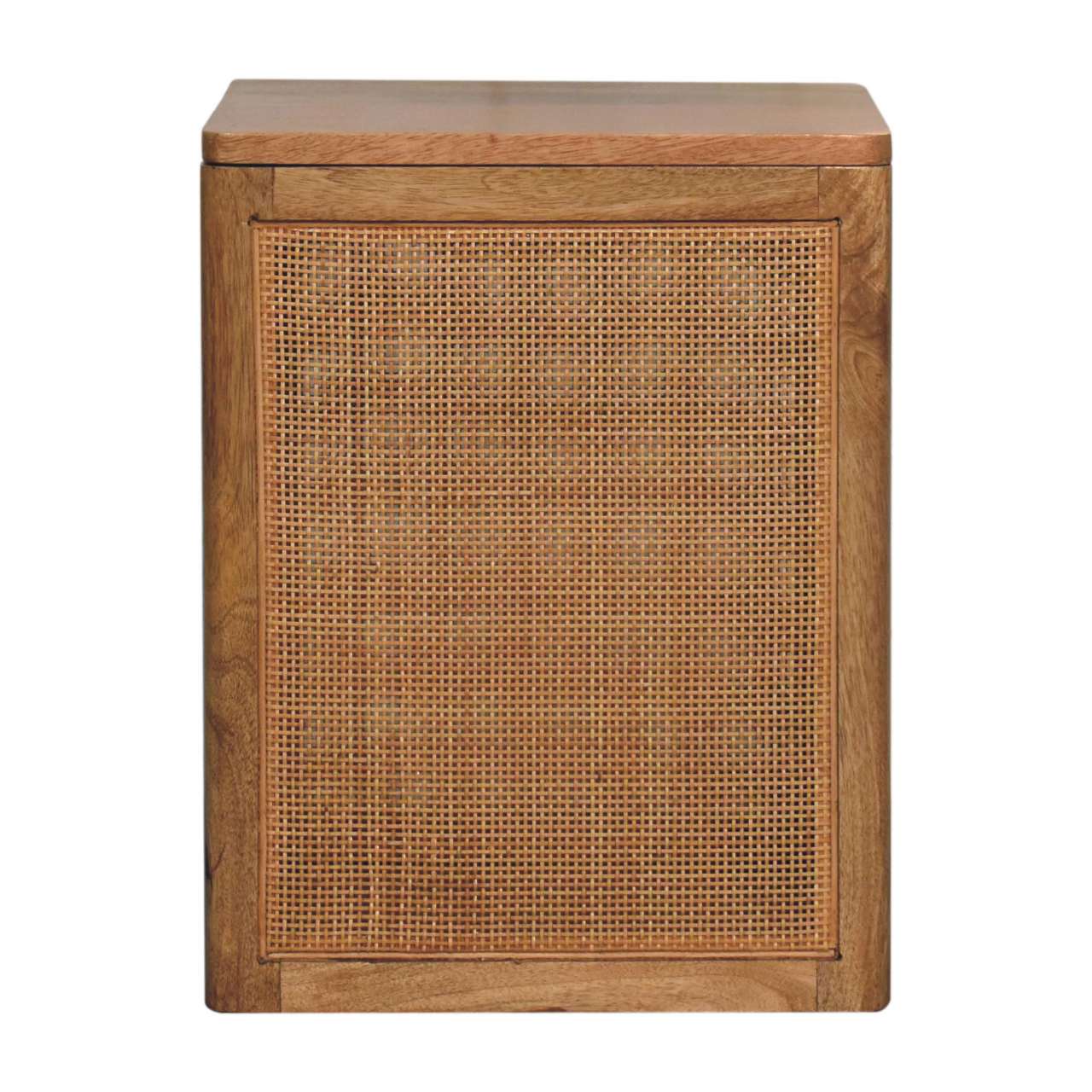 Brown Storage Bench - Nora Lane Home furniture - Solid wood, Rattan detail - 17.72 x 17.72 x 18.5 in