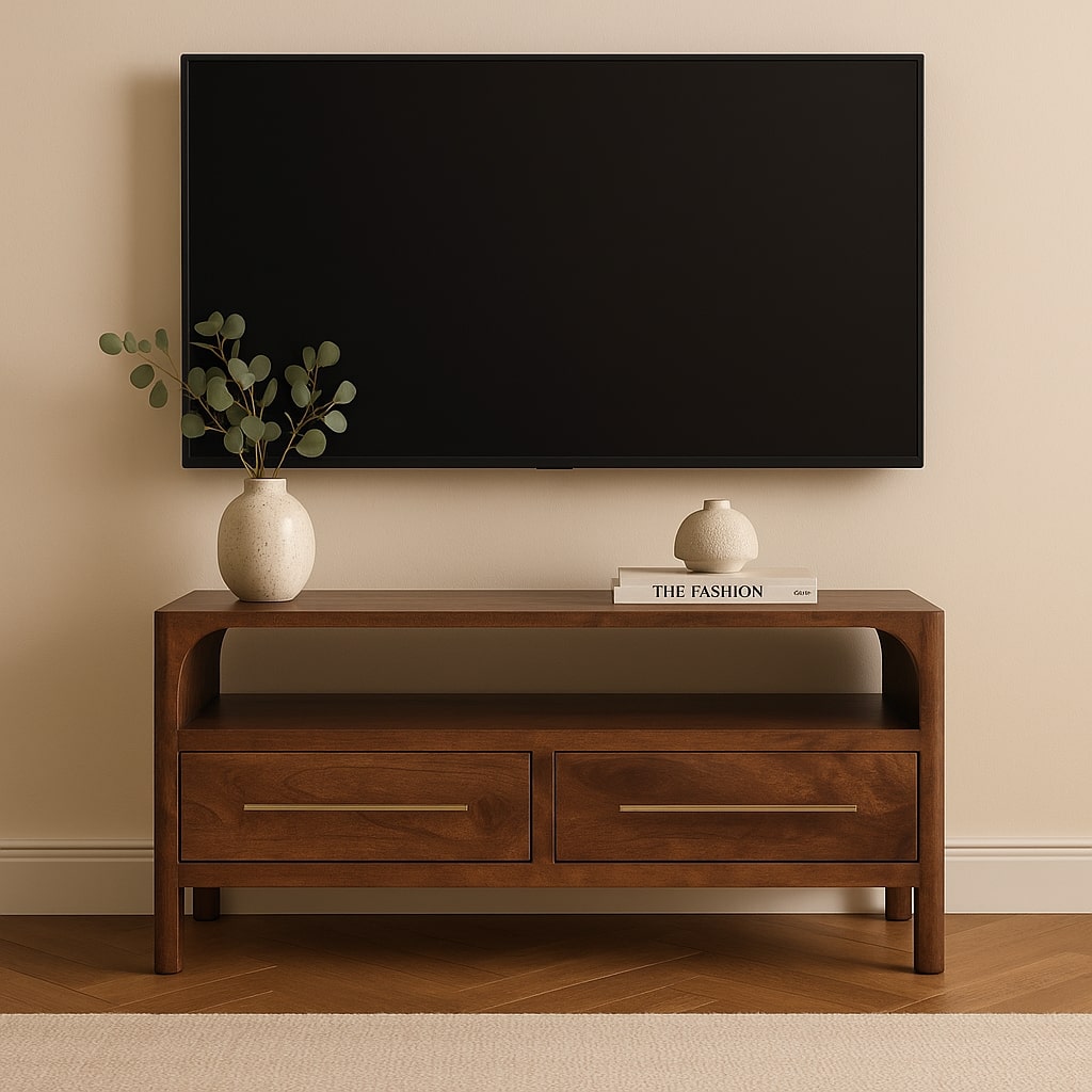 Brown Storage TV & Entertainment Furniture - Nora Lane Home furniture - Solid wood - 17.72 x 47.24 x 23.62 in