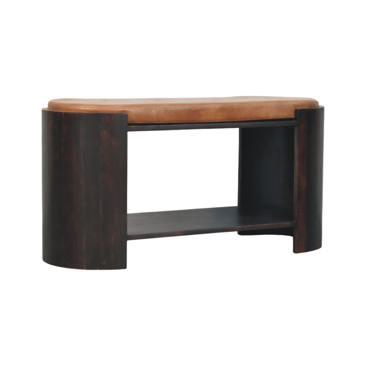 Brown Storage Bench - Nora Lane Home furniture - Solid wood, Upholstered - 39.37 x 17.72 x 21.26 in
