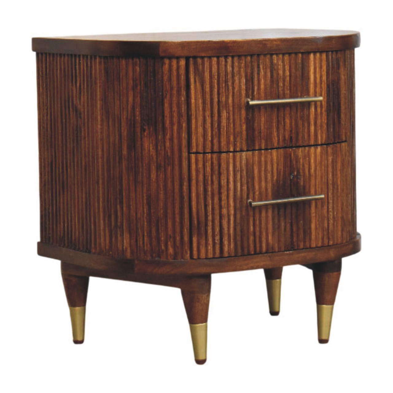 Brown Storage Nightstand - Nora Lane Home furniture - Solid wood, Metal accent - 25.59 x 19.69 x 19.69 in