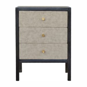 Black Solid Wood Faux Leather Storage Nightstand - Nora Lane Home furniture - Solid wood, Upholstered - 17.72 x 21.65 x 27...