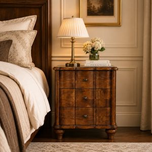 Brown Storage Nightstand - Nora Lane Home furniture - Solid wood - 25.59 x 19.69 x 24.8 in