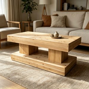 Natural Wood Coffee Table - Nora Lane Home furniture - Solid wood - 50.39 x 7.87 x 25.98 in