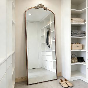 Brown Wall Mirror - Nora Lane Home furniture - Metal accent - 68.11 x 3.15 x 40.16 in