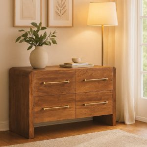 Natural Wood Storage Cabinet - Nora Lane Home furniture - Solid wood - 17.7 x 51.2 x 31.5 in