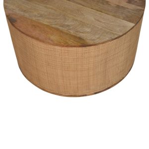 Brown Round Coffee Table - Nora Lane Home furniture - Solid wood - 34.25 x 34.25 x 20.47 in