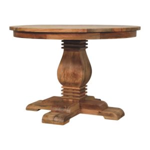 Brown Round Dining Table - Nora Lane Home furniture - Solid wood - 47.24 x 47.24 x 17.72 in