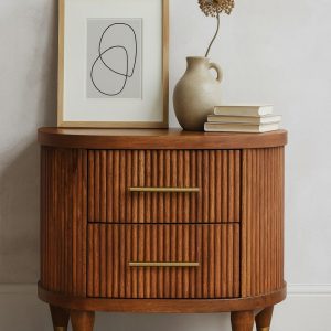 Brown Storage Nightstand - Nora Lane Home furniture - Solid wood - 19.7 x 25.6 x 19.7 in