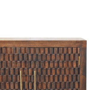Brown Storage Sideboard - Nora Lane Home furniture - Solid wood - 17.7 x 37.4 x 31.5 in
