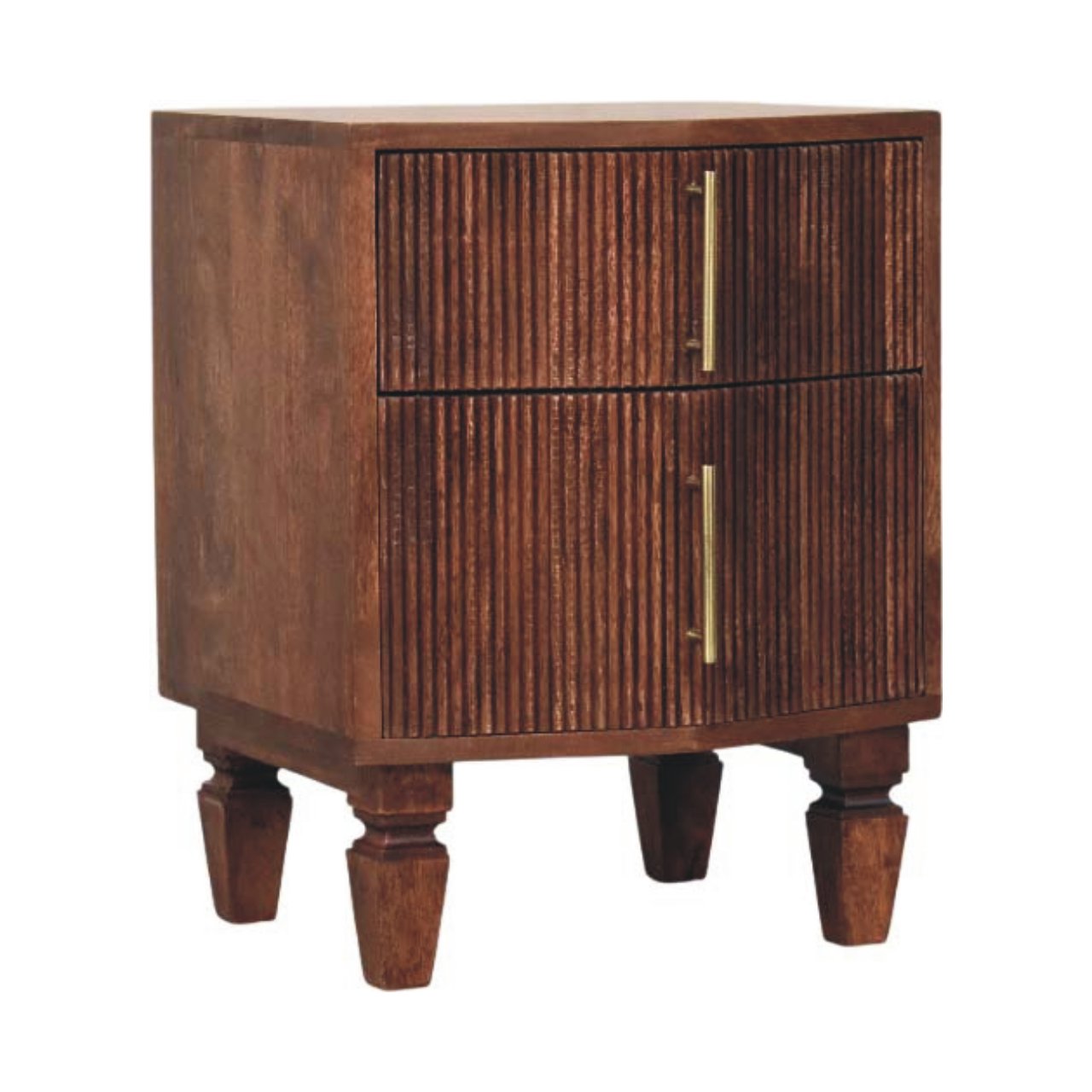 Brown Storage Nightstand - Nora Lane Home furniture - Solid wood - 19.7 x 20.5 x 19.7 in