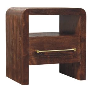 Natural Wood Storage Nightstand - Nora Lane Home furniture - Solid wood - 19.7 x 25.2 x 26.8 in