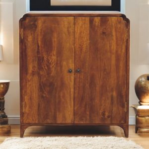 Brown Storage Cabinet - Nora Lane Home furniture - Solid wood, Metal accent - 31.5 x 17.72 x 35.43 in