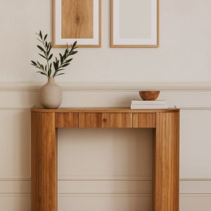 Brown Storage Console Table - Nora Lane Home furniture - Solid wood - 17.72 x 39.37 x 17.72 in