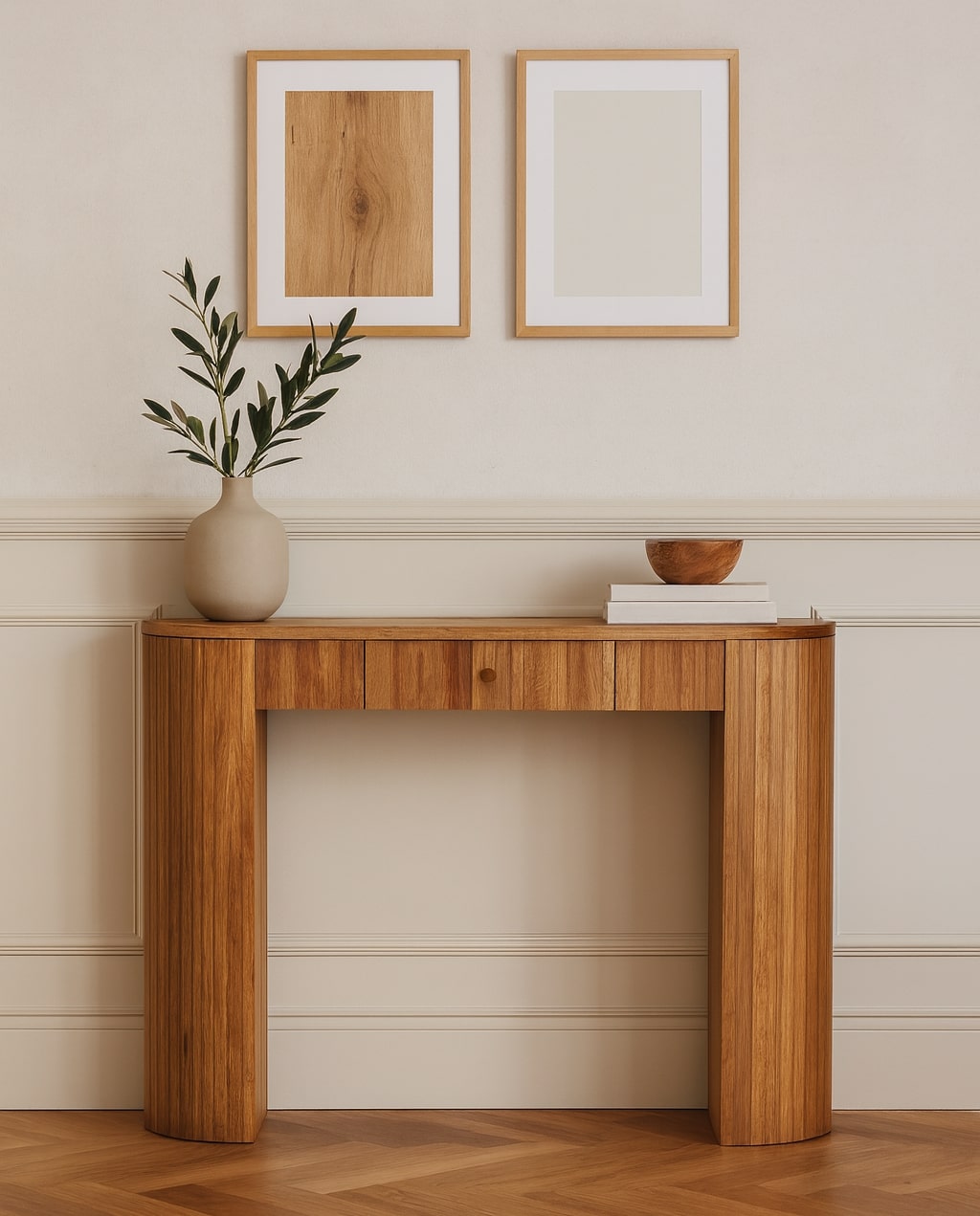 Brown Storage Console Table - Nora Lane Home furniture - Solid wood - 17.72 x 39.37 x 17.72 in