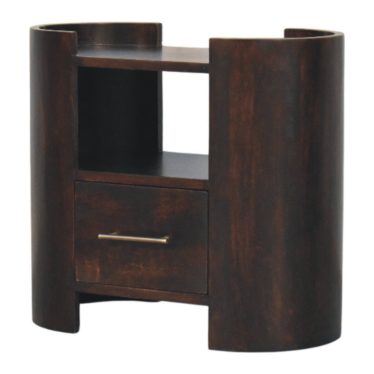 Brown Storage Nightstand - Nora Lane Home furniture - Solid wood, Upholstered - 25.59 x 15.75 x 23.62 in