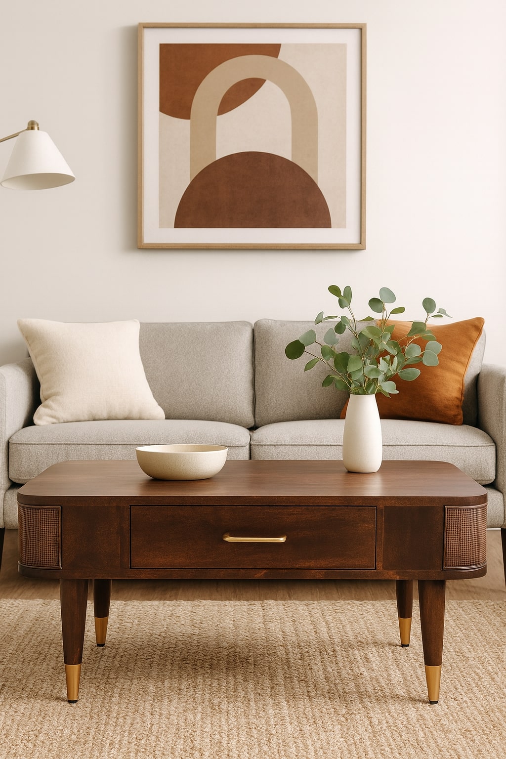 Brown Storage Coffee Table - Nora Lane Home furniture - Solid wood - 25.6 x 37.4 x 13.8 in